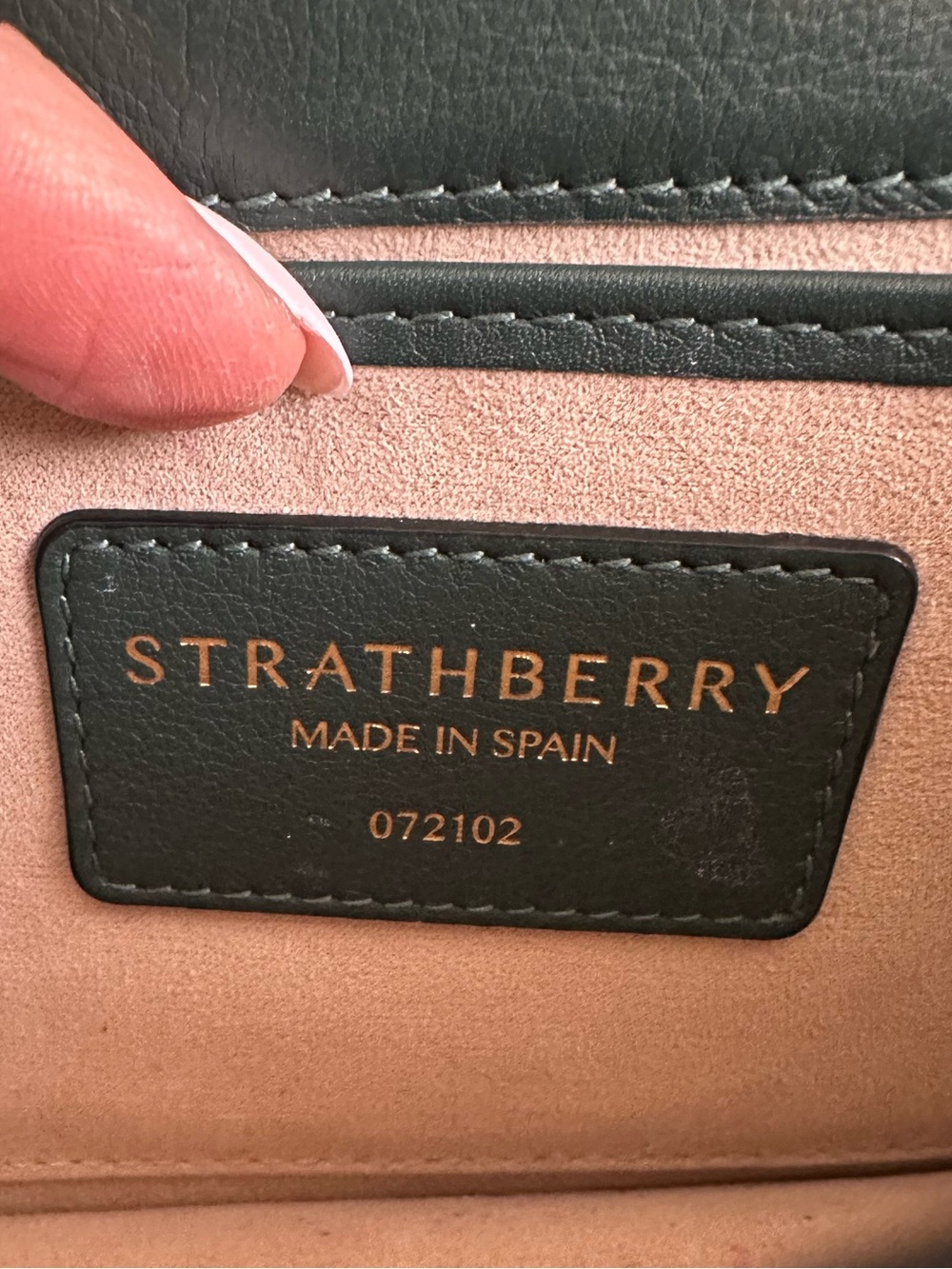 Strathberry Green Leather Shoulder/Crossbody Bag with Gold Hardware - Picture 8 of 10